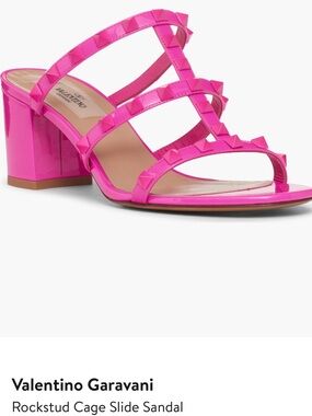 Valentino Garavani Rockstud Cage Slide Sandal - Fuchsia Pink